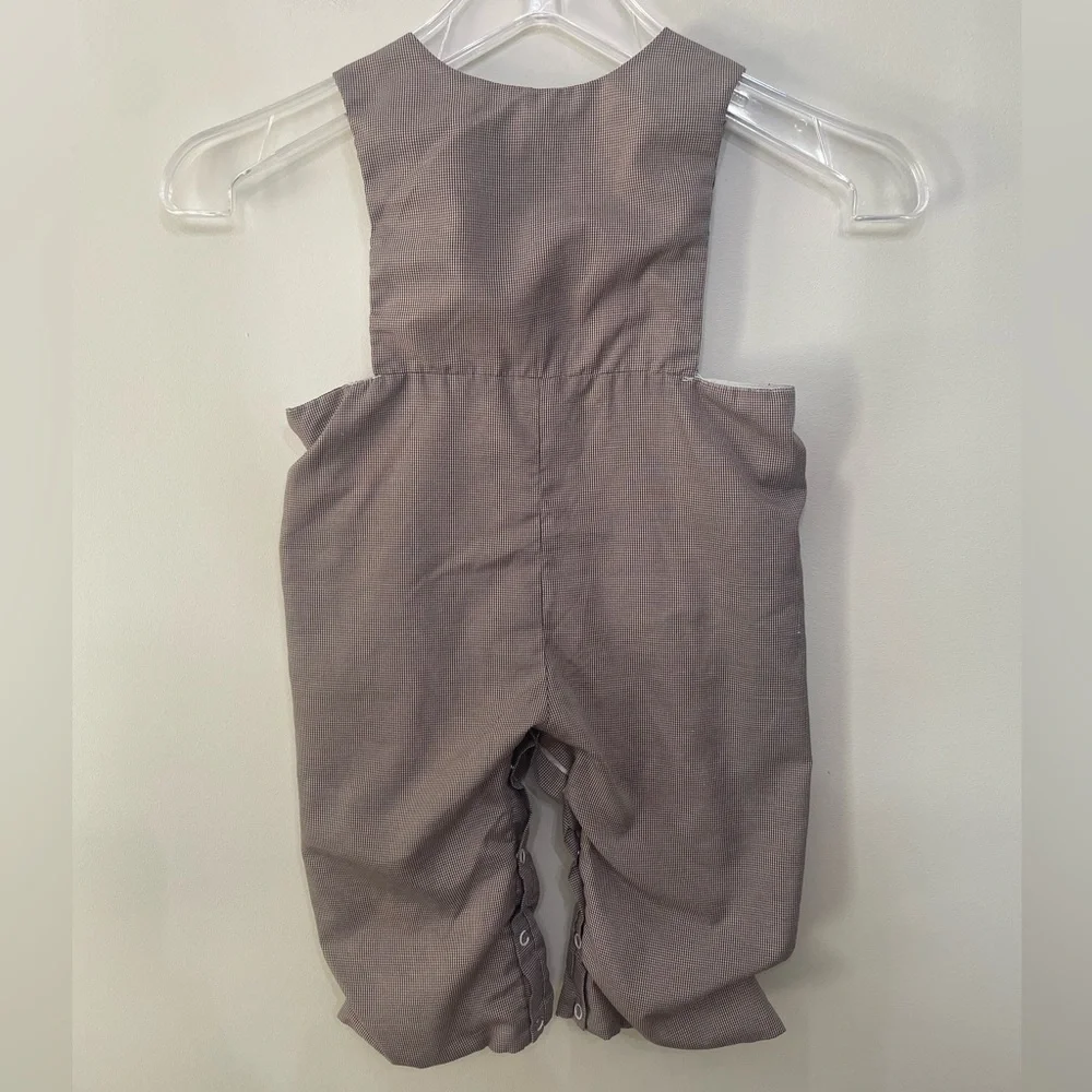 Babeeni Smocked Gingham Autum Toddler Overalls